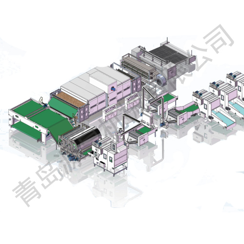 节能烘箱无胶绵生产线